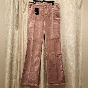 Paige Sloane Trouser In A Velvet Dusty Rose Fabric